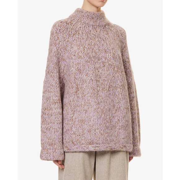 Lauren Manoogian Size 2 Medium Handknit Marl Pullover Sweater Spice/Violet NWT - Picture 6 of 16